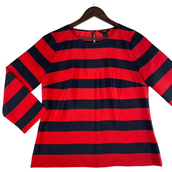 J. Crew Women's Red/Blue Striped Top Size S - Picture 2 of 10